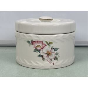 Butter Crock Dish Decor White Canister Kitchen Food Storage House of Webster